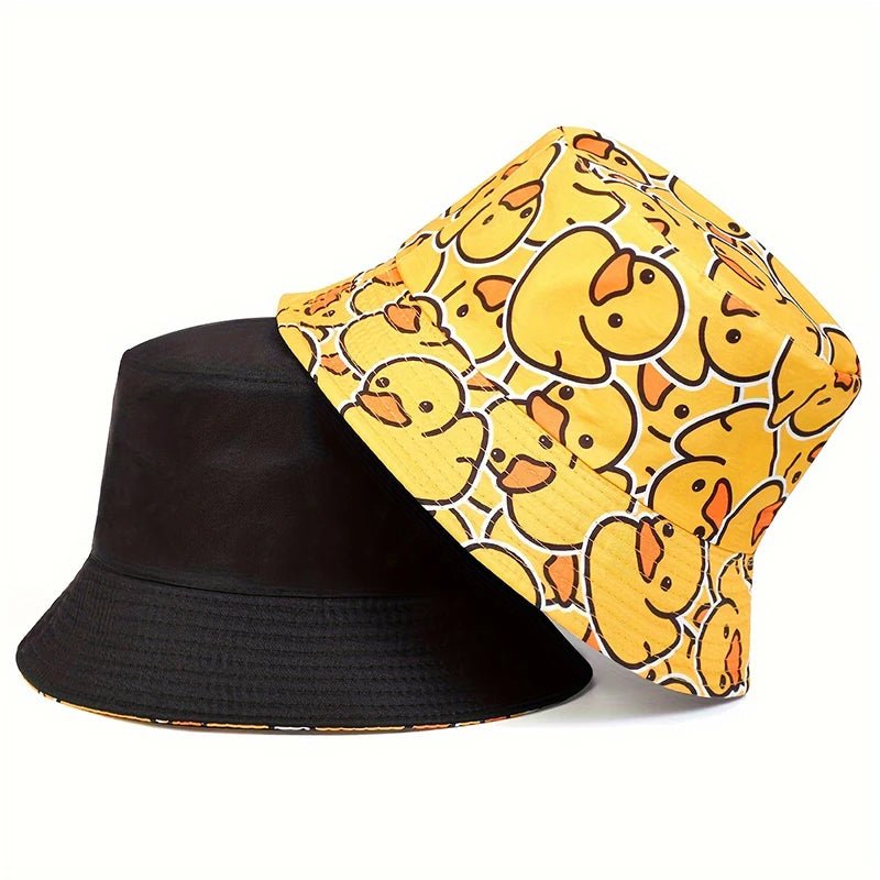 Two - Sided Duck Print Bucket Hat - HAT MARTS