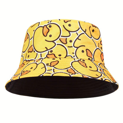 Two - Sided Duck Print Bucket Hat - HAT MARTS