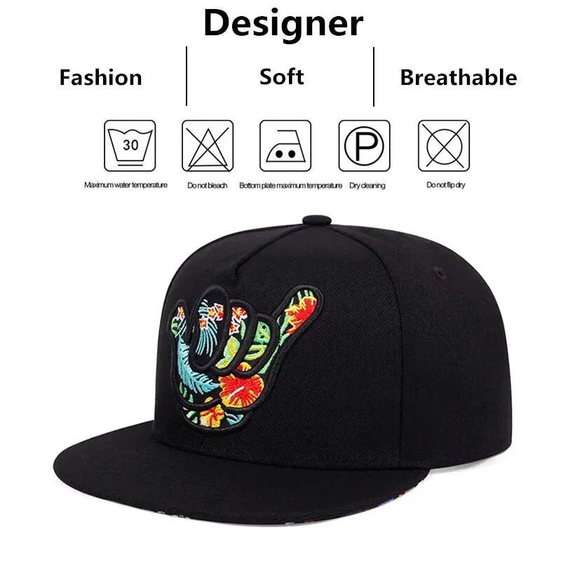 Unisex Baseball Cap with Finger Embroidery