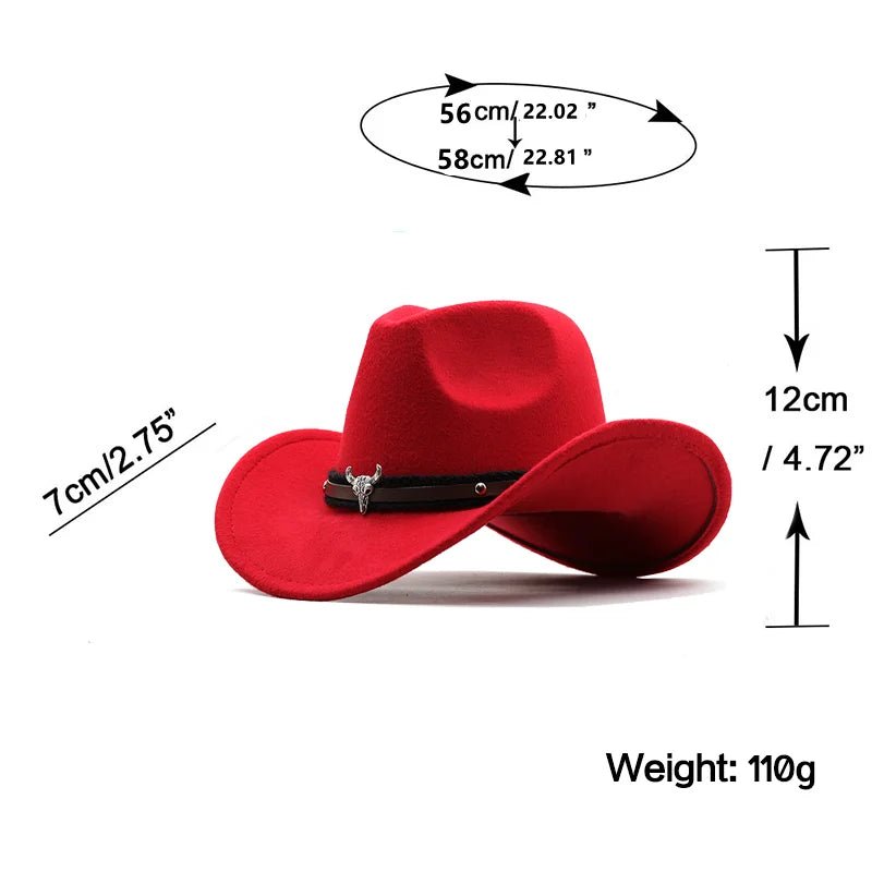 Unisex Red Cowboy Hat