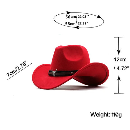 Unisex Red Cowboy Hat