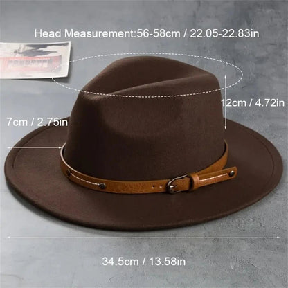 Western Cowboy Hat with Leather Buckle