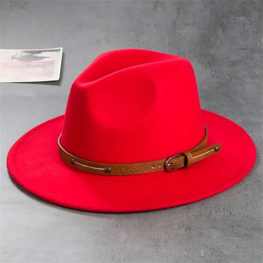 Western Cowboy Hat with Leather Buckle