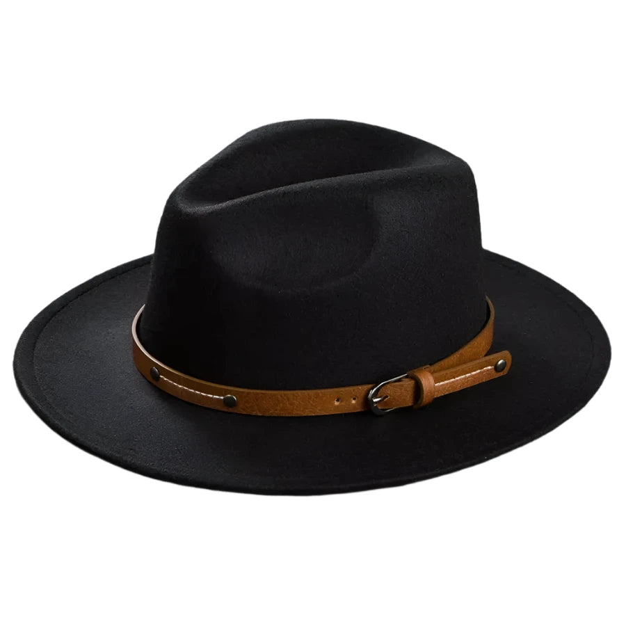 Western Cowboy Hat with Leather Buckle