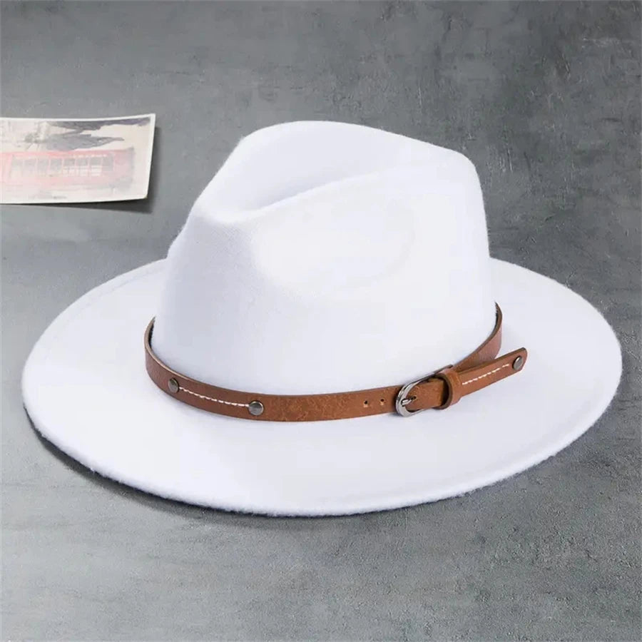 Western Cowboy Hat with Leather Buckle