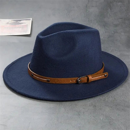 Western Cowboy Hat with Leather Buckle