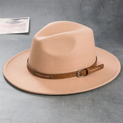 Western Cowboy Hat with Leather Buckle