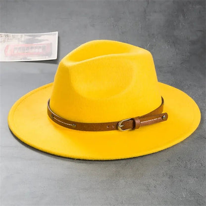 Western Cowboy Hat with Leather Buckle