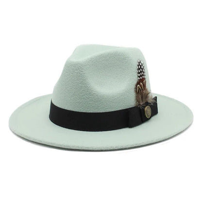 Wide Brim Wool Felt Fedora - HAT MARTS