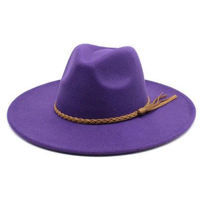 Wide Brim Wool Felt Fedora - HAT MARTS