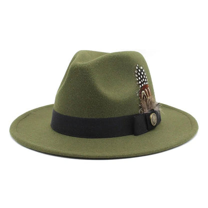 Wide Brim Wool Felt Fedora - HAT MARTS