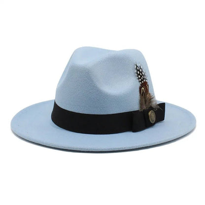 Wide Brim Wool Felt Fedora - HAT MARTS