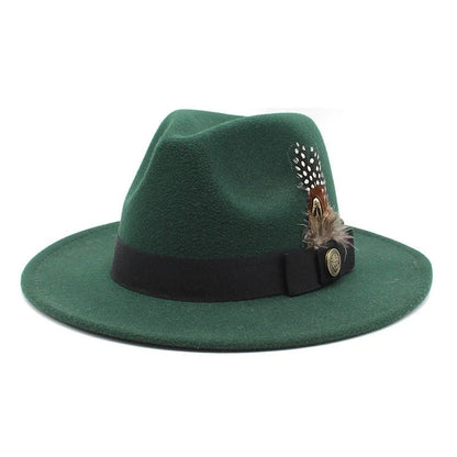 Wide Brim Wool Felt Fedora - HAT MARTS