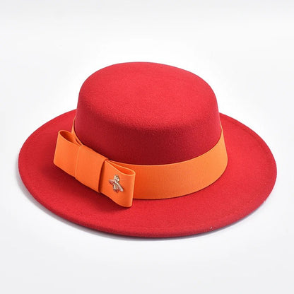 Women's Fedora Hat with Bow - HAT MARTS