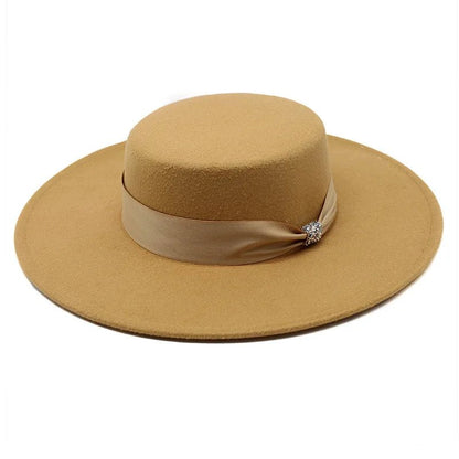 Women's White Satin Fedora with Bow