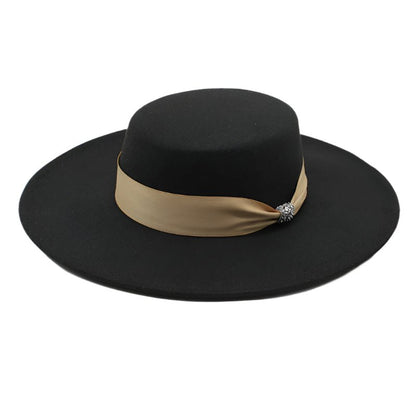 Women's White Satin Fedora with Bow