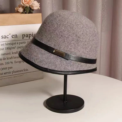 Women's Woolen Patchwork Bowler Hat