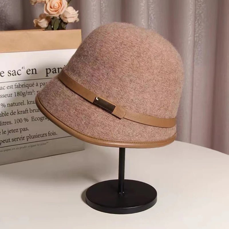 Women's Woolen Patchwork Bowler Hat