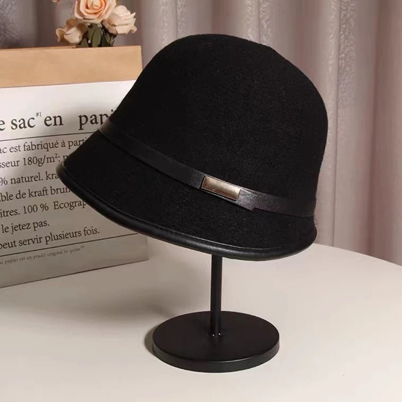 Women's Woolen Patchwork Bowler Hat