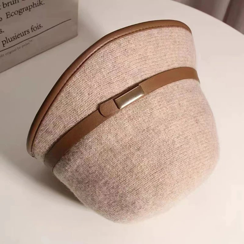 Women's Woolen Patchwork Bowler Hat