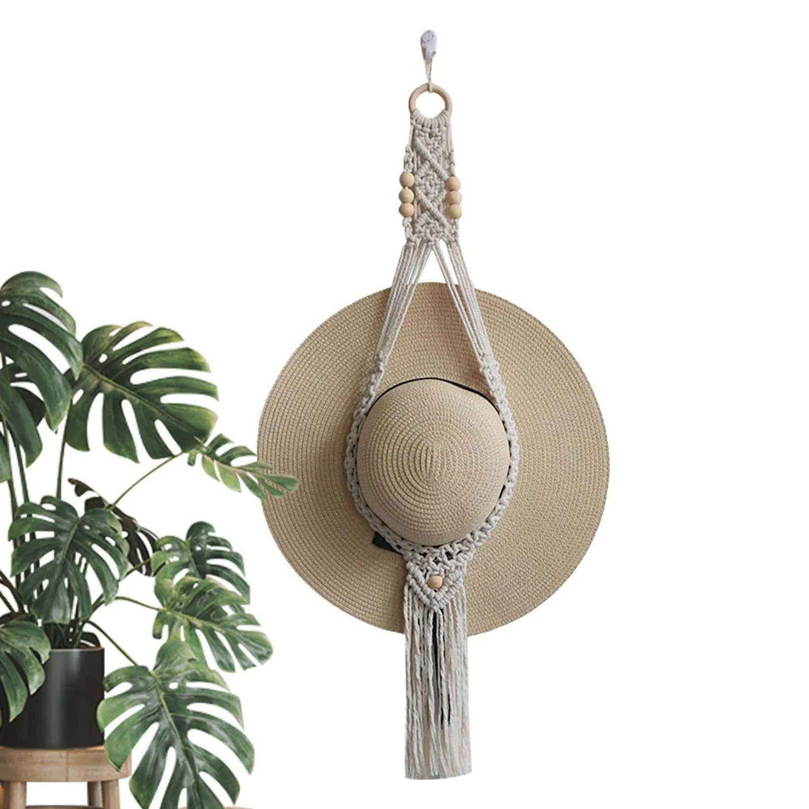 Woven Boho Hat Hanger, Wall Mounted