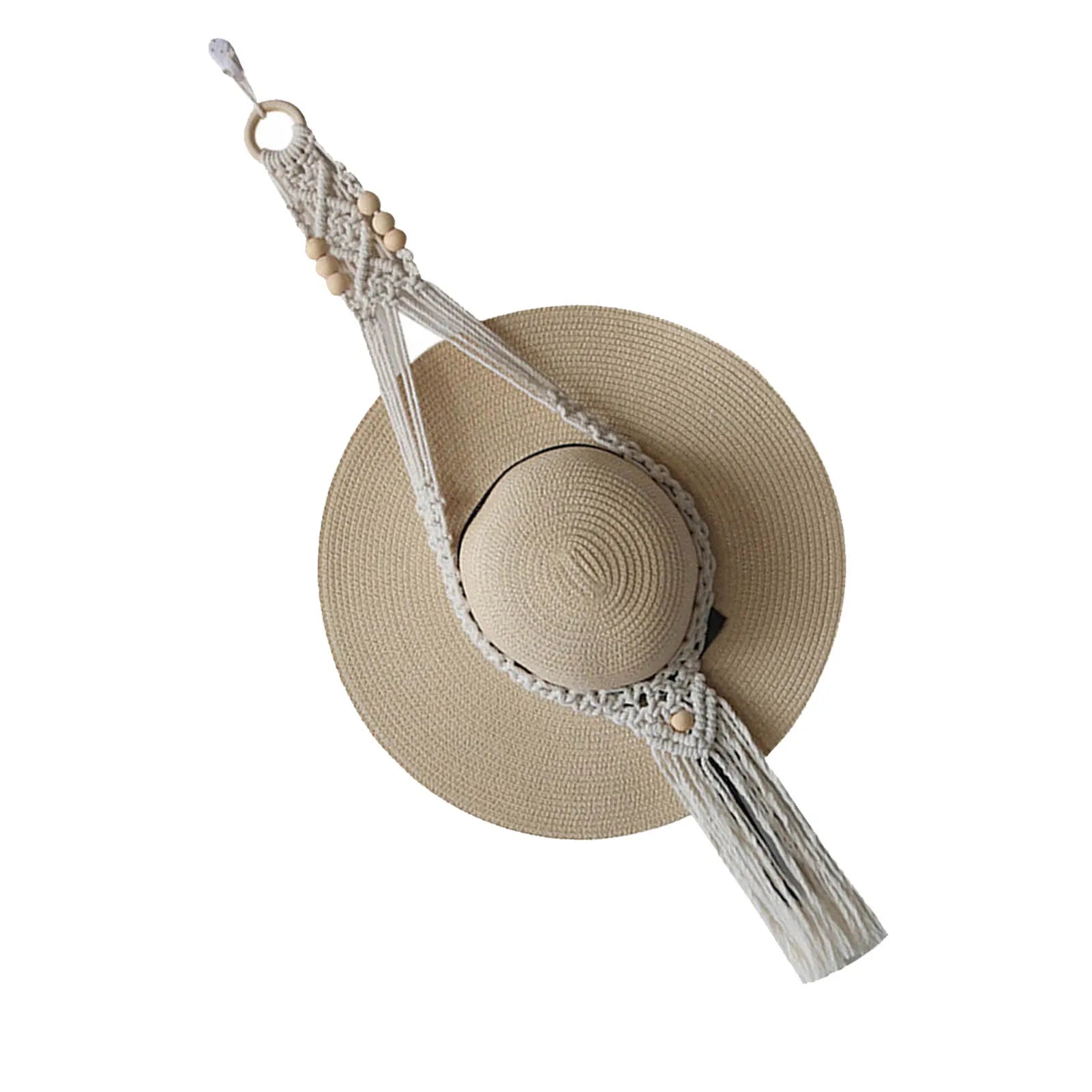 Woven Boho Hat Hanger, Wall Mounted